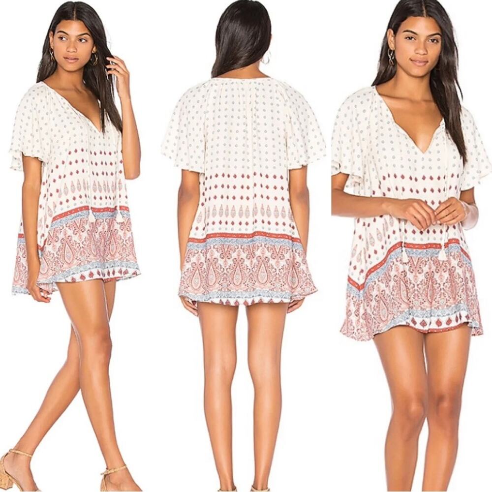 Show Me Your Mumu Flutter Sleeve Tassel Tie Tunic Size X-Small, Oversized